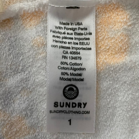 Sundry White Neon OrangeTie Dye High Waist Athletic Shorts 1 Juniors - Picture 4 of 16